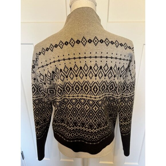 NWOT Joie Womens Medium Gray Black Mock Neck Fair Isle Soft Pullover Sweater - Picture 8 of 11